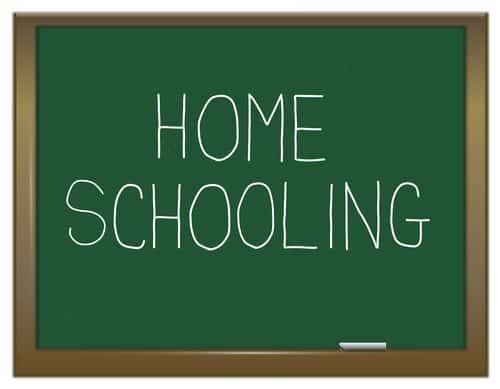 Home Schooling on chalk board