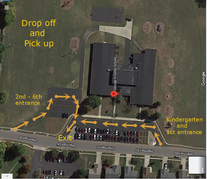 Drop off and pickup map